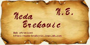 Neda Breković vizit kartica